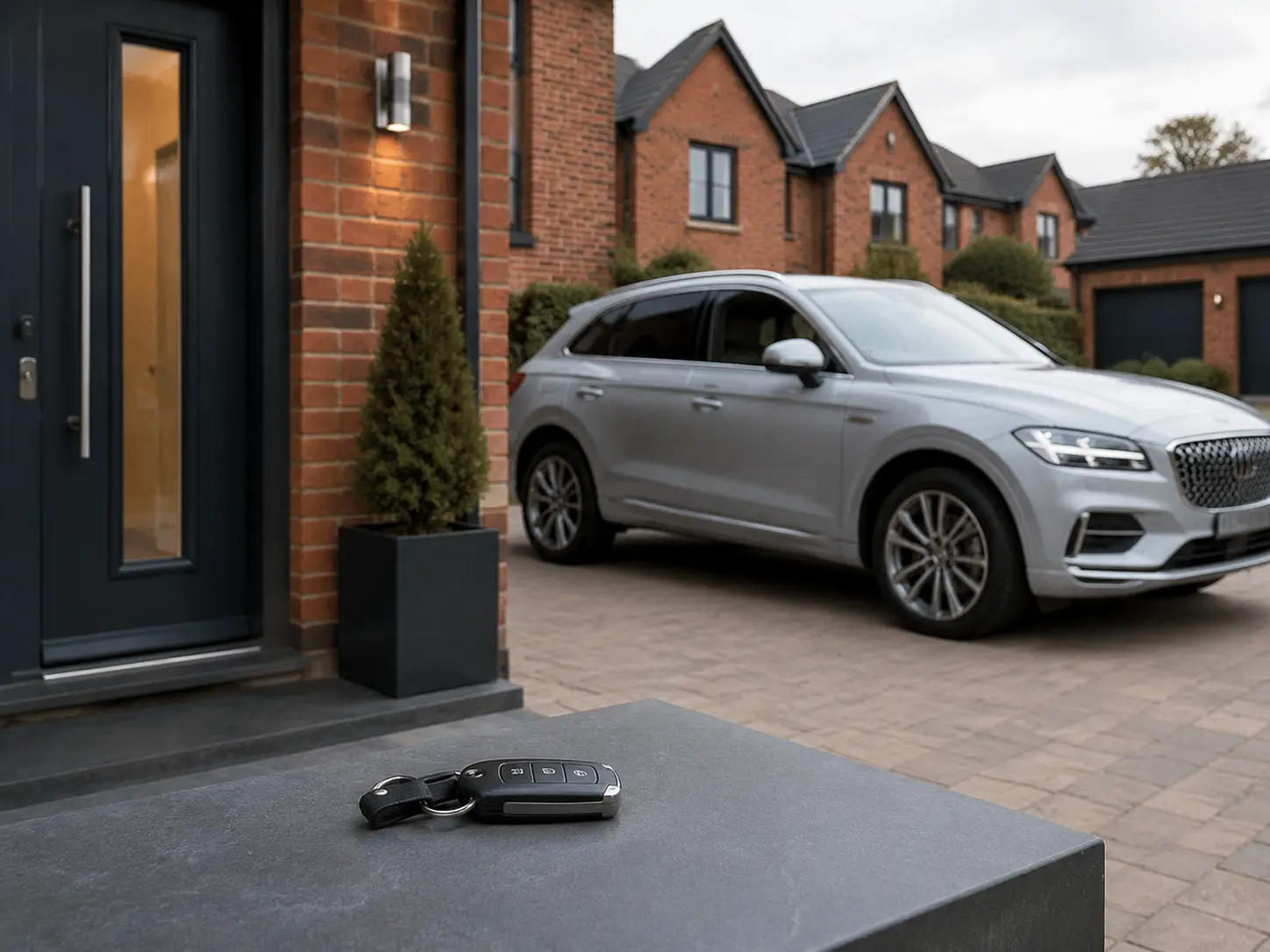 Locksmith opening a car door for a customer locked out