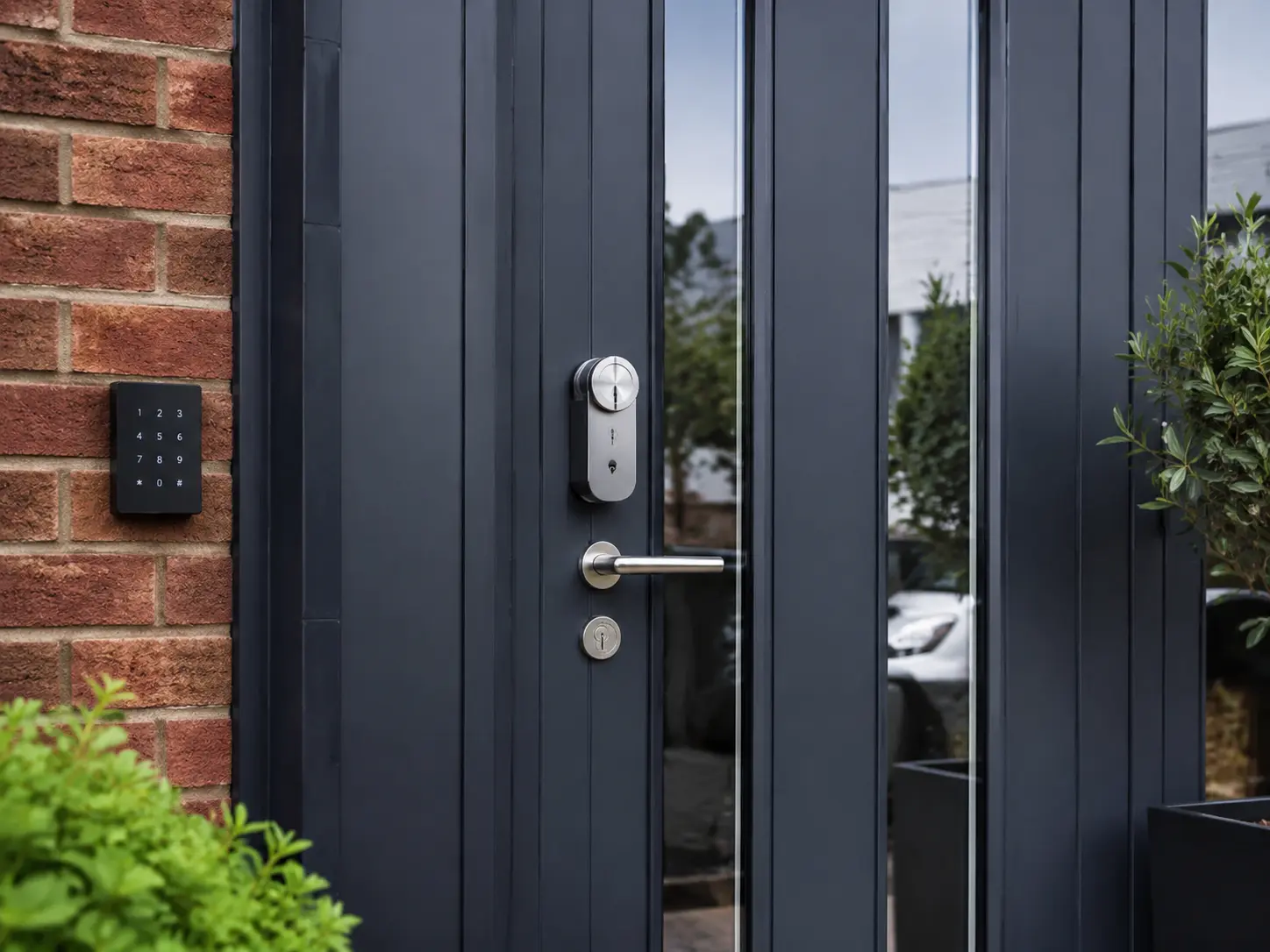 Silver and black combination lock, representing domestic lock replacement